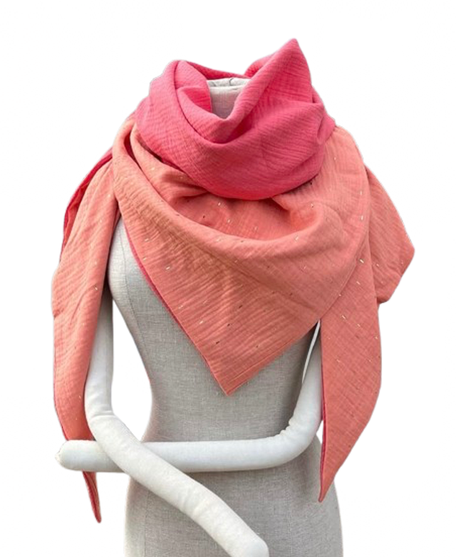 XXL-Musselintuch "Romy", peach - peach