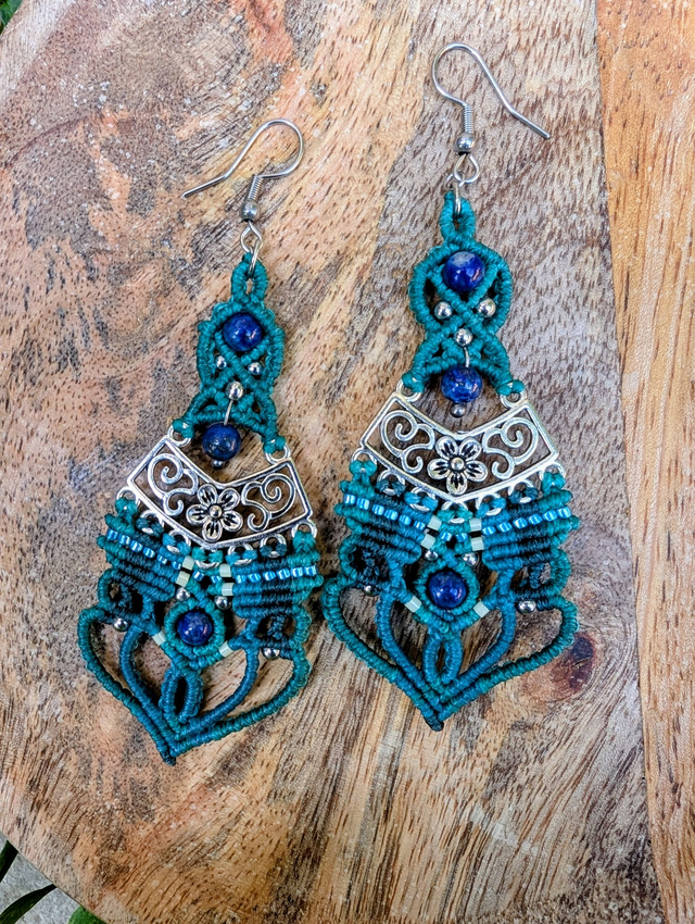 Boucles "Glorieuses" bleues avec lapis lazuli