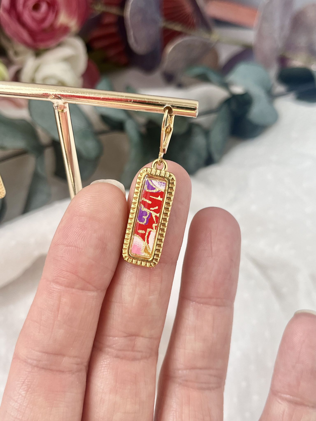 Boucles d’oreilles papier japonais