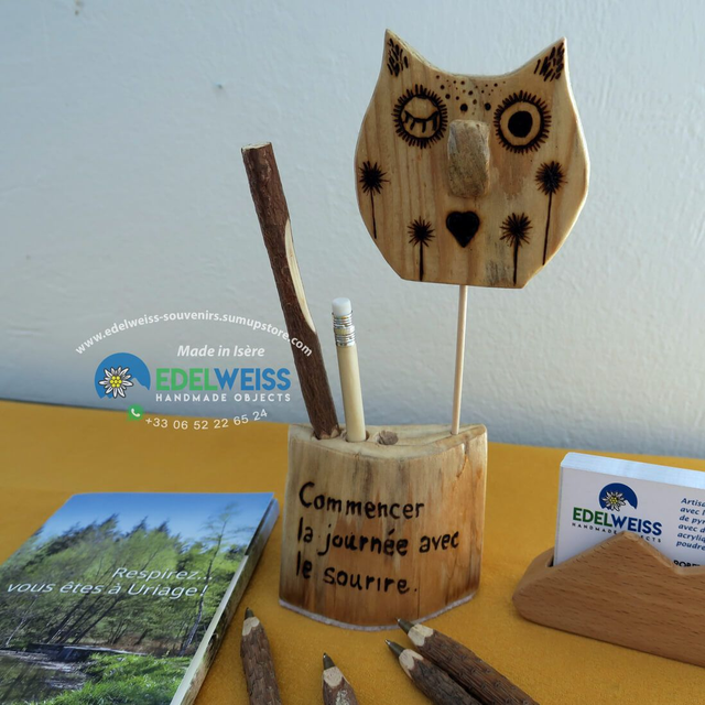 Porte-stylos - "Commencer la journée avec le sourire"