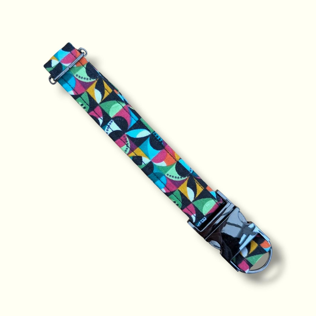 Adjustable Handmade Dog Collar - Geo Print