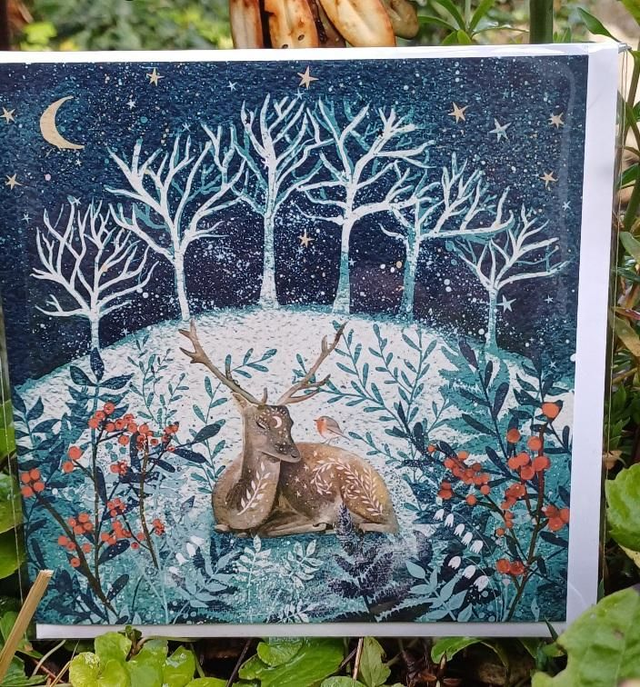 Christmas Stag &amp; Robin Card