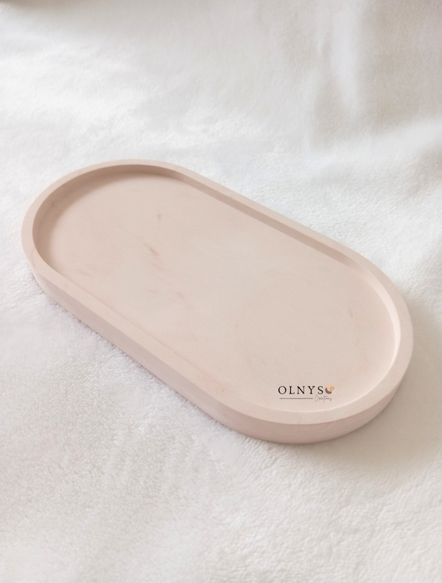 Plateau "vide-poche" en plâtre résine (+ pot optionnel)