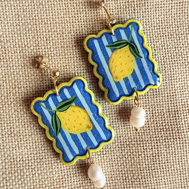 Amalfi Lemon Pearl Earrings - LIMITED EDITION