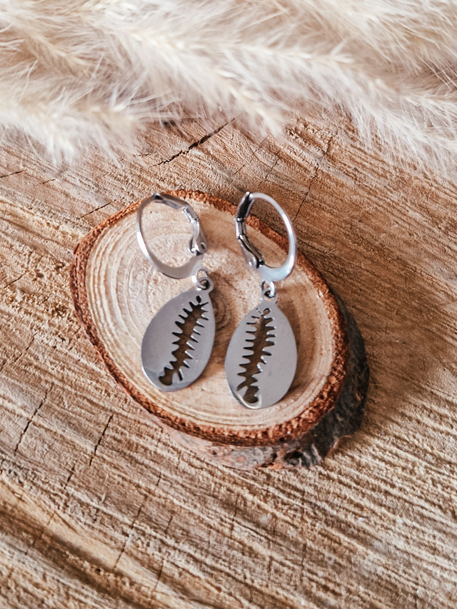 Boucles d'oreilles "Coquillages" - Modèle argenté