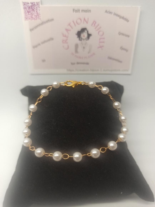 Bracelet perle blanche 