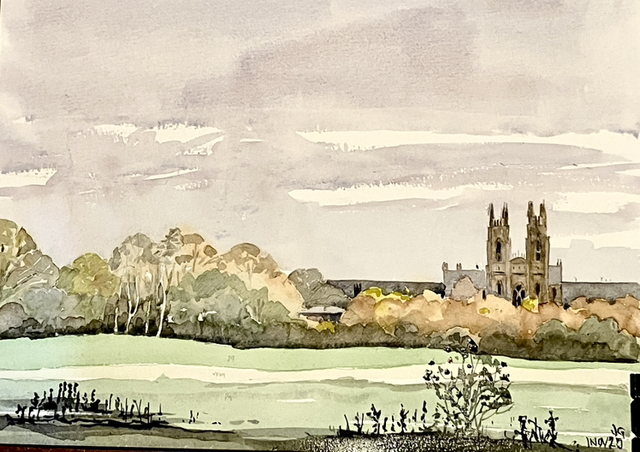 Westwood view, watercolour,qtr imp.15x11”