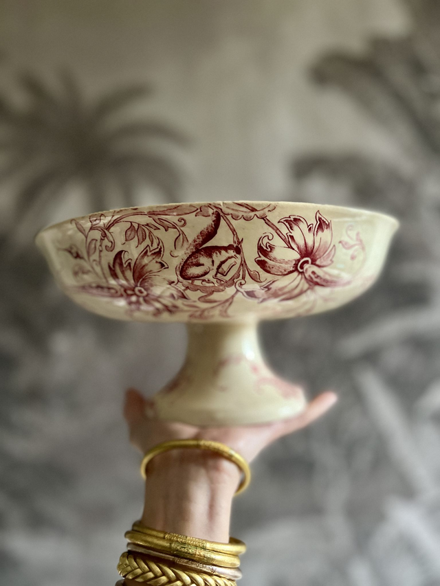 ECUREUILS - Compotier modèle Ecureuils par la manufacture française Jules Vieillard - Terre de Fer