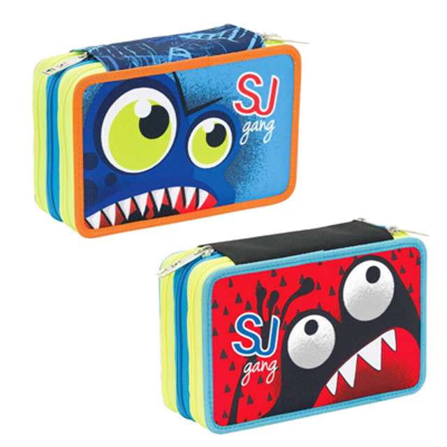 Astuccio 3 Zip Triplo Scomparto Seven FACCE BOY Completo 45 pezzi