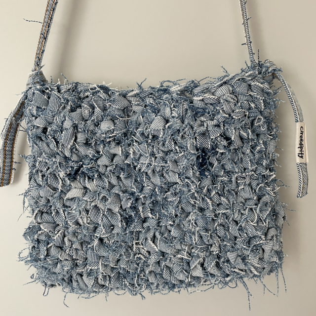 Tizzy crochet denim handbag