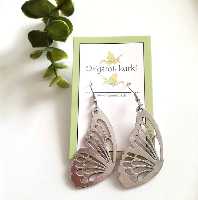 Perhosen siipi, roikkuva (hopea). 