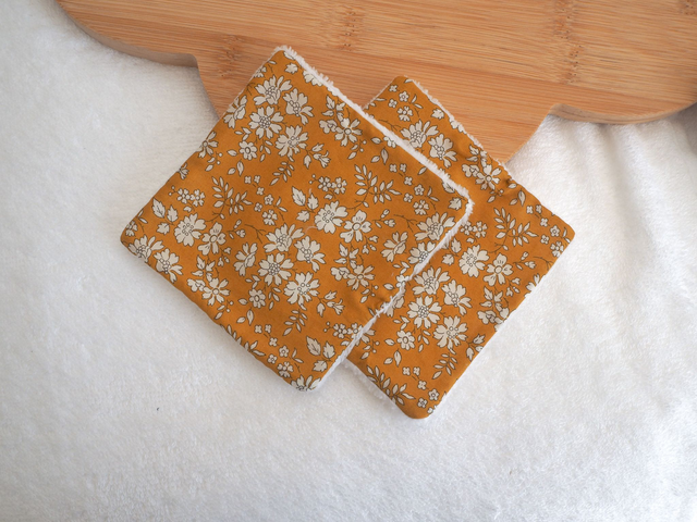 Lingettes lavables liberty moutarde