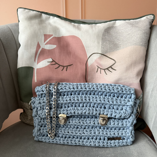 Sac bleu en coton recyclé 