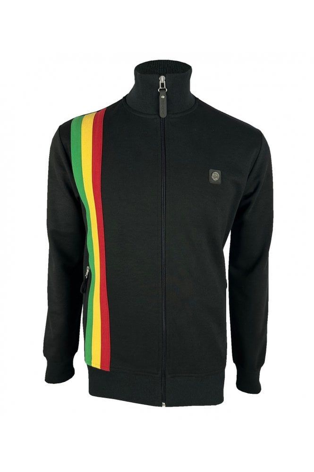 Trojan TR-8901 Racing Stripe Track Top - Black