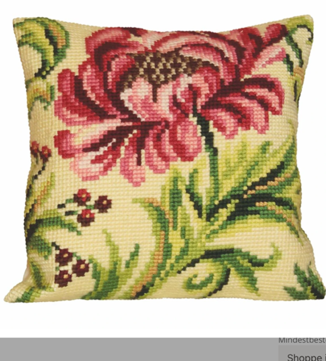 Stickkissen Wilde Rose links