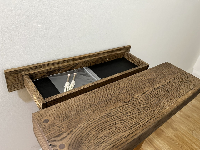 Rustic Oak Floating Shelf with Secret Storage.
