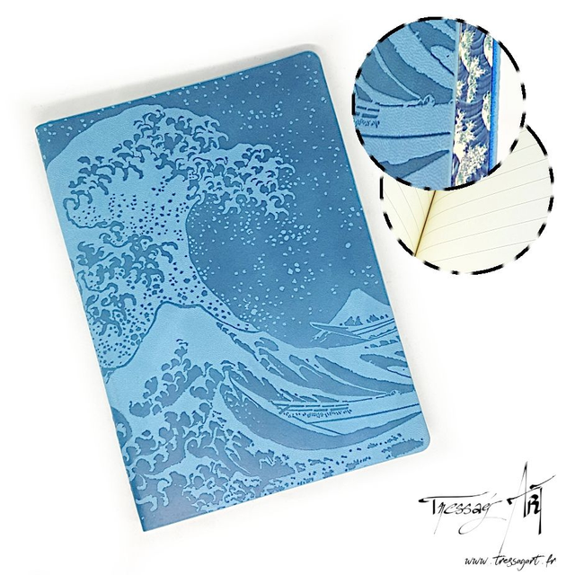 FLAMETREE - CARNET SOUPLE BLEU VAGUE HOKUSAI - TB005