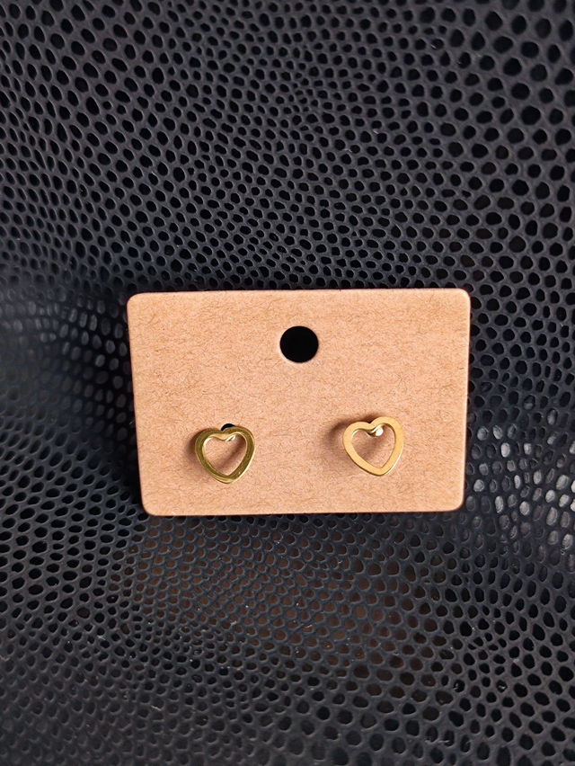 Edelstahl Ohrstecker | Herz | Gold
