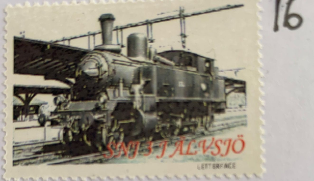 Brevfrimärke 16   - SNJ 3 J Älvsjö
