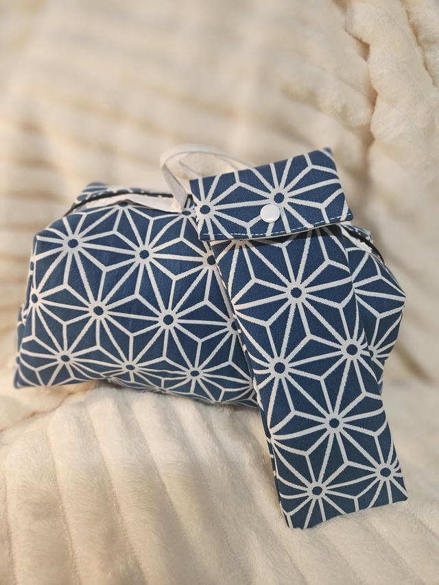 Belle trousse et Range brosse à dents "bleu étoile "