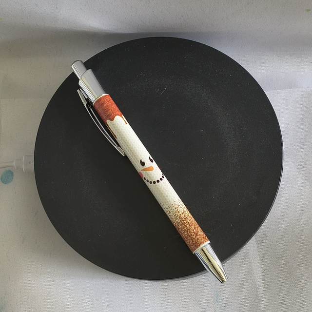 Noël stylo bille encre noir bonhomme de neige
