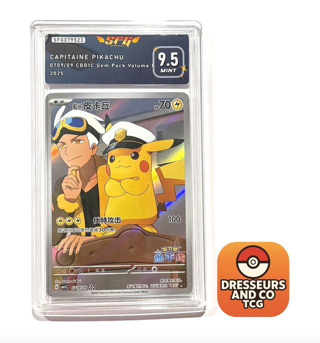 CARTE GRADÉE SFG CAPTAIN PIKACHU CN