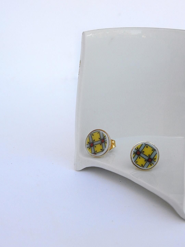 Boucles d'oreilles - porcelaine Limoges - Haviland no.3