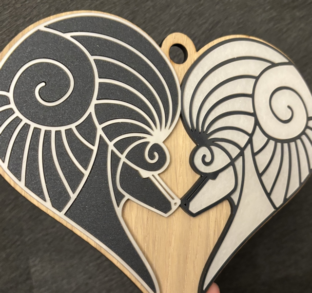 Wall Art - Poodle Fantasy Acryl and Oak wood