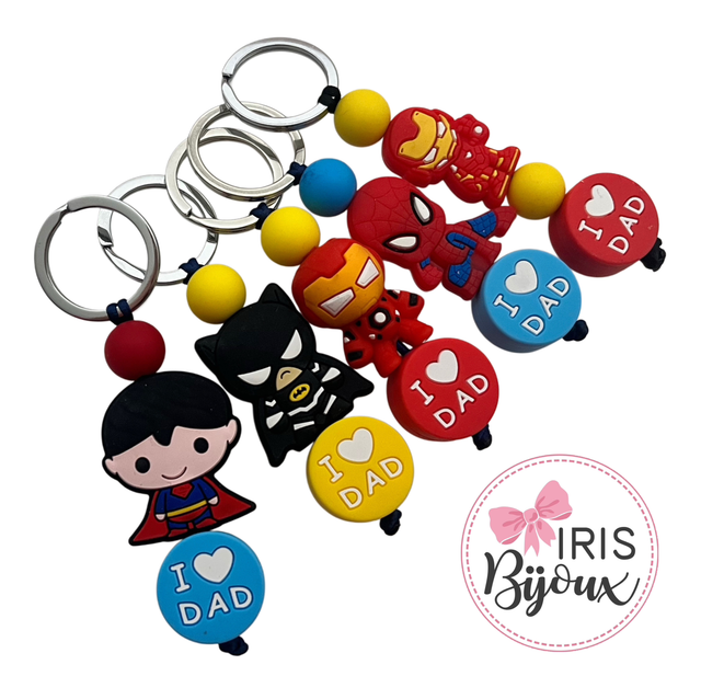 Portachiavi I ❤️ Dad Supereroi