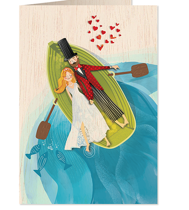 Newlyweds Wooden Card