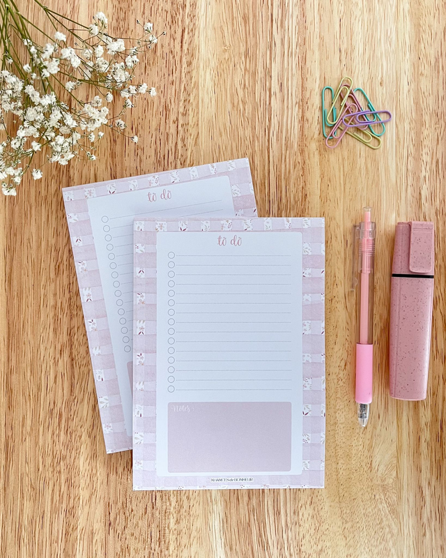 To do list fleurie - Motif vichy et fleurs