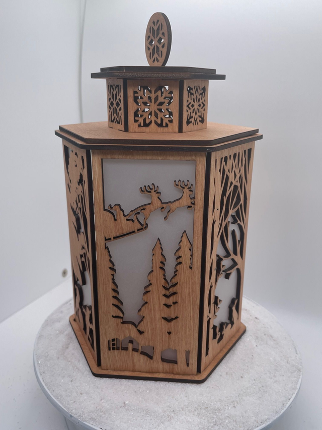 Lanterne de Noël (Photophore) Paysage Noël.