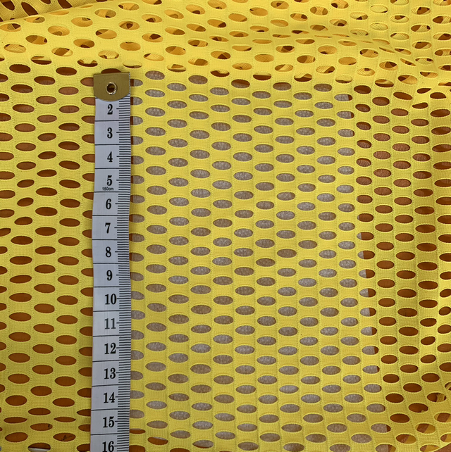 Yellow oval polyester mesh