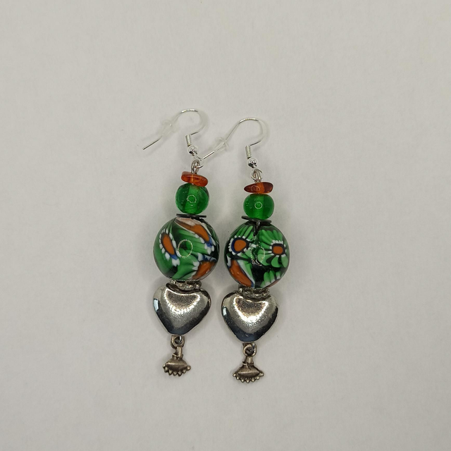 Pendantes - Cœur de verre 