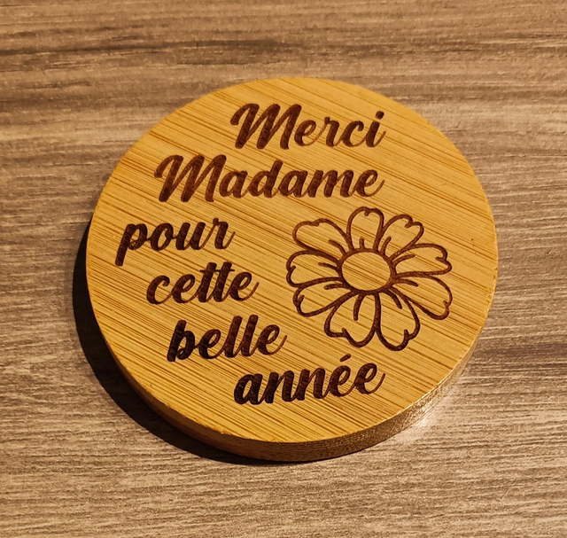 Miroir de poche "Merci Madame"