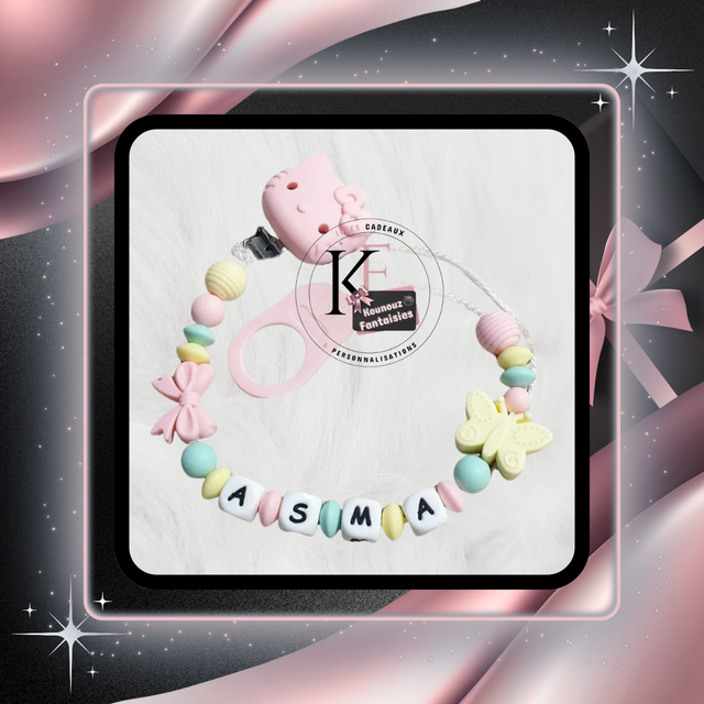 Attache-tétine Hello Kitty