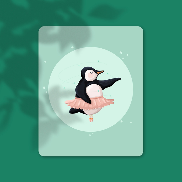 Danseuse pingouin  - 13,9 x 10,7 cm