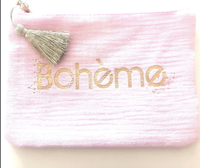 Pochette bohème rose poudré