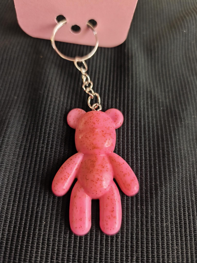 Porte clef ourson rose 