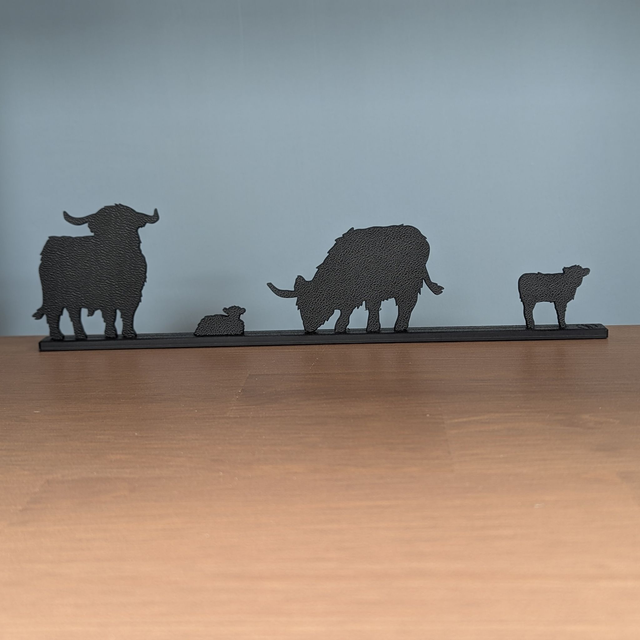 Shadow Shape - Highland Cow Family