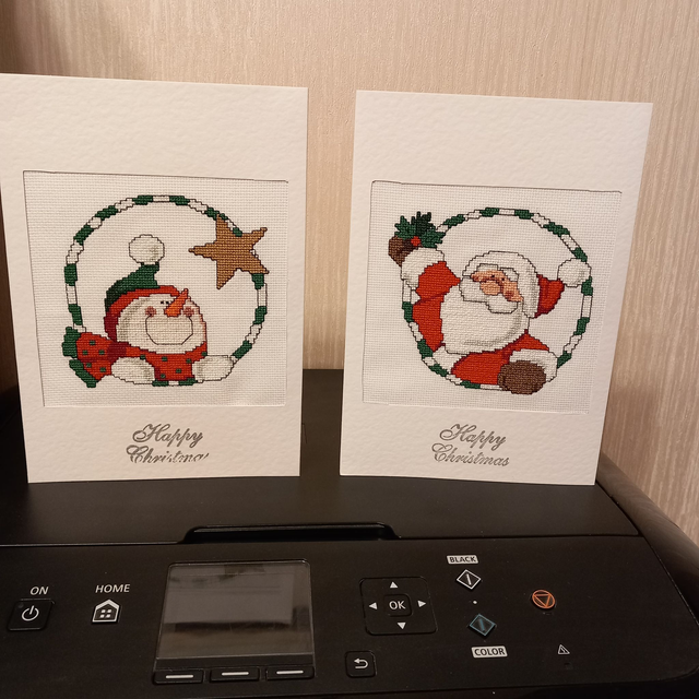 Snowman Cross Stitch Christmas Cards