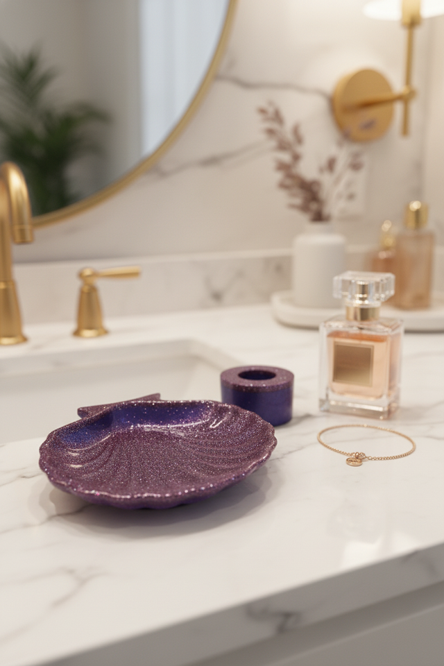 Porte bijoux et son bougeoir- Collection Glycine nocturne