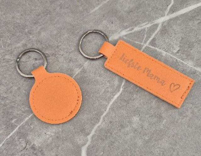 Sleutelhanger leer ( rond of rechthoek )