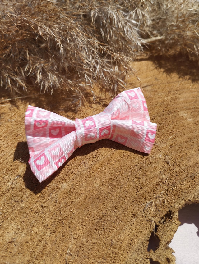 Barrette nœud - petits coeurs