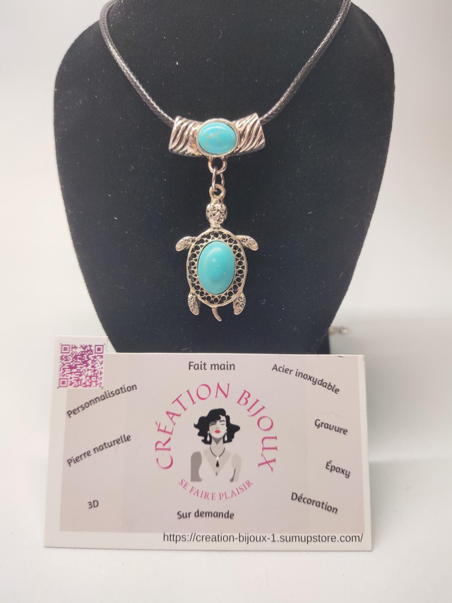 Collier tortue en Turquoise