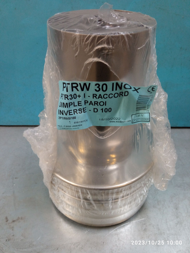 PTR30 Inox - Raccord Simple Paroi Inversé - D 100 - 2PTIRASI100 