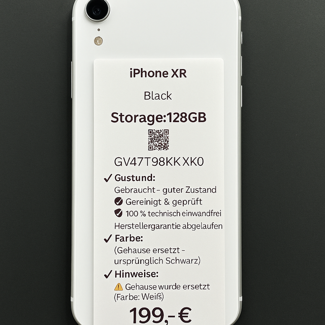 📱 Apple iPhone XR 128 GB – Gehäuse ersetzt (Weiß)