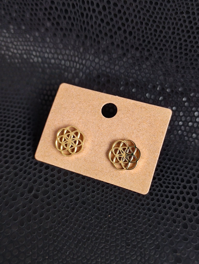 Edelstahl Ohrstecker | Blume | Gold 
