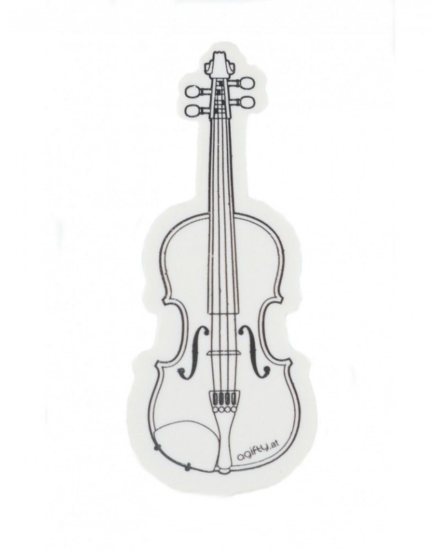 Gomme forme + motif violon - noir sur fond blanc