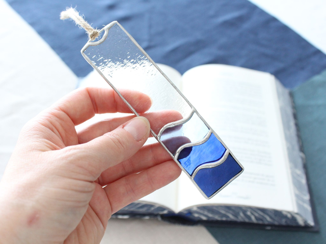 🔖 Marque-page Vagues en vitrail